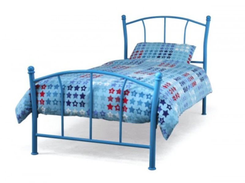Serene Penny 3ft Single Blue Metal Bed Frame