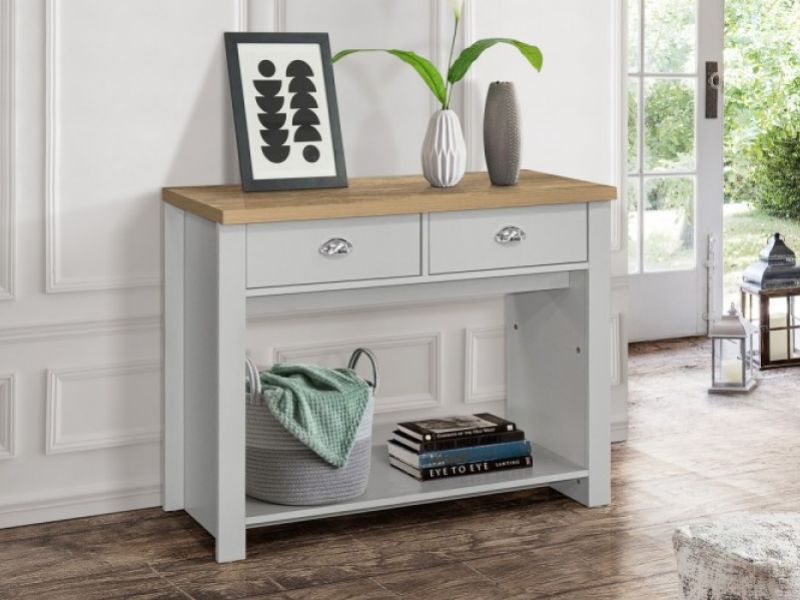 Birlea Highgate Grey And Oak Finish 2 Drawer Console Table