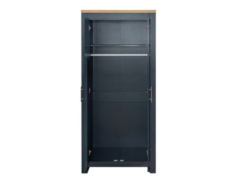 Birlea Highgate Navy Blue And Oak Finish 2 Door Wardrobe