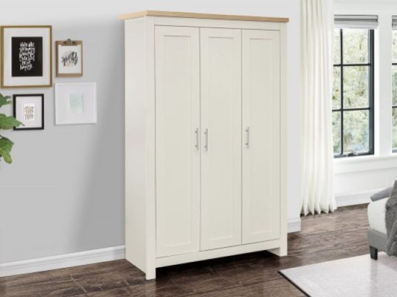 Birlea Highgate Cream And Oak Finish 3 Door Wardrobe