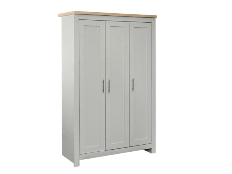 Birlea Highgate Grey And Oak Finish 3 Door Wardrobe