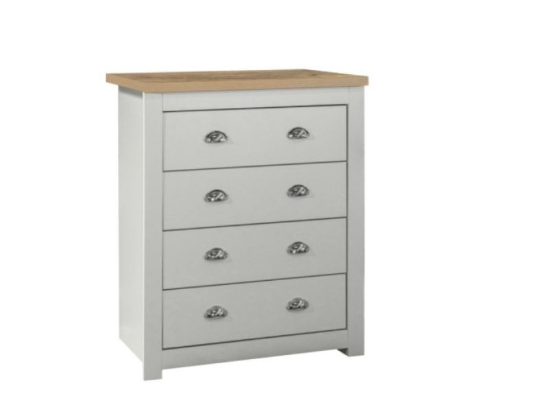 Birlea Highgate Grey And Oak Finish 4 Drawer Chest