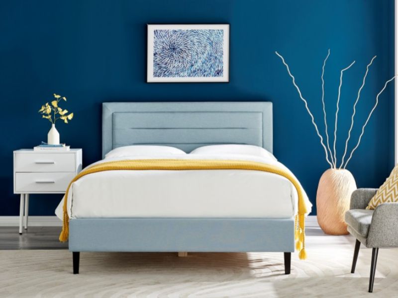 Limelight Picasso 4ft6 Double Duck Egg Blue Fabric Bed Frame