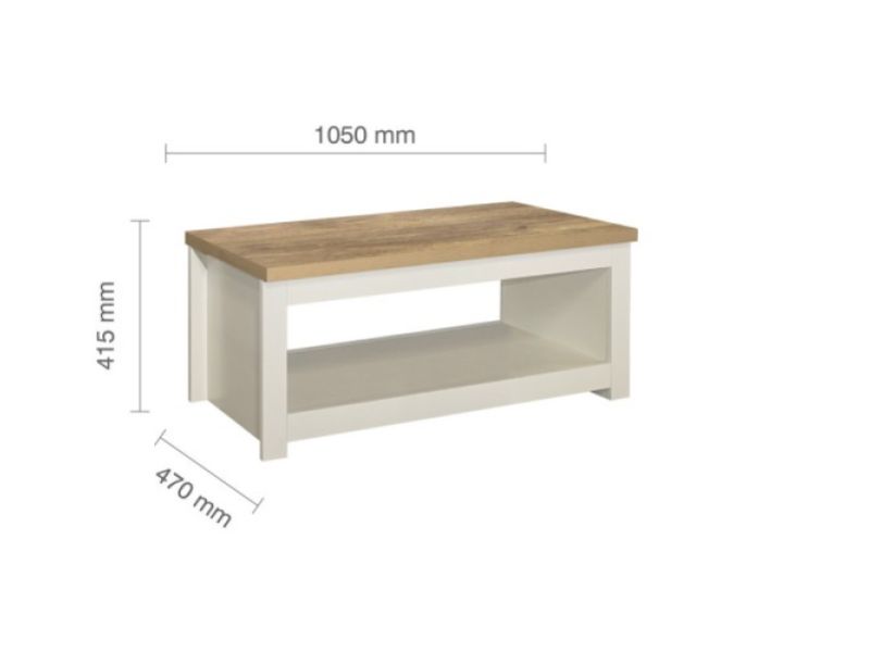 Birlea Highgate Cream And Oak Finish Coffee Table