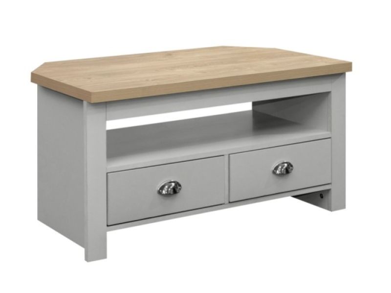 Birlea Highgate Grey And Oak Finish Corner TV Unit