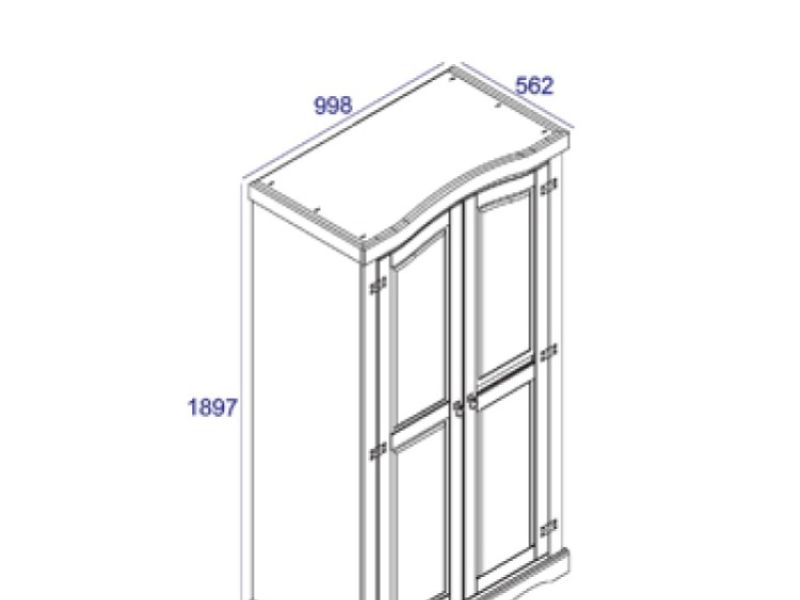 Core Corona Pine 2 Door Wardrobe