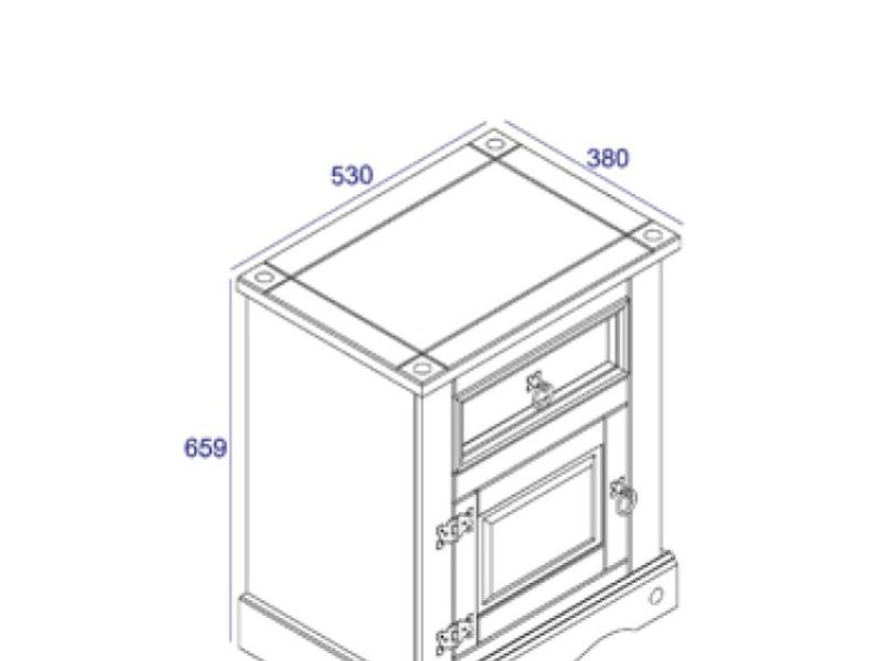 Core Corona Pine 1 Drawer 1 Door Bedside