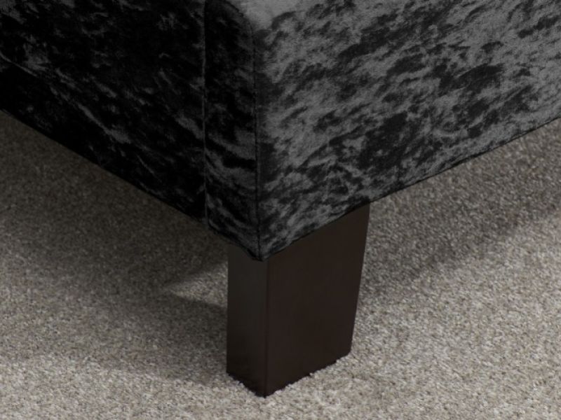 Birlea Berlin 4ft Small Double Black Crushed Velvet Fabric Bed Frame
