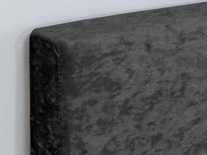 Birlea Berlin 4ft Small Double Black Crushed Velvet Fabric Bed Frame