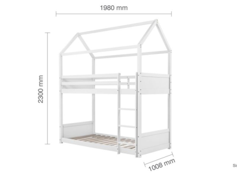 Birlea Home 3ft Single White Wooden Bunk Bed