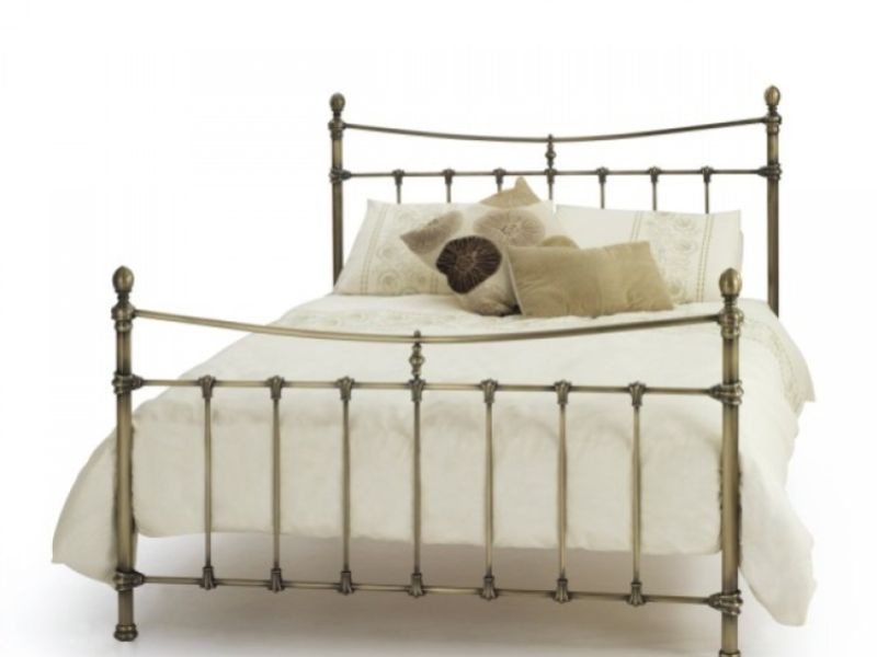 Serene Olivia 4ft6 Double Antique Brass Metal Bed Frame