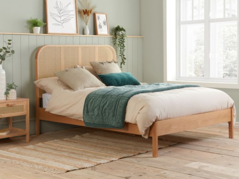 Birlea Margot Oak And Rattan 6ft Super Kingsize Bed Frame