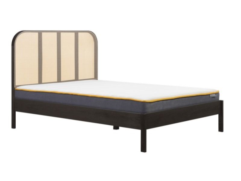 Birlea Margot Black Oak And Rattan 5ft Kingsize Bed Frame