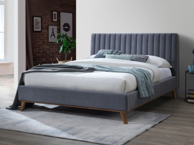 Time Living Albany 4ft6 Double Dark Grey Fabric Bed Frame