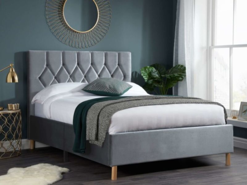 Birlea Loxley 4ft6 Double Grey Fabric Bed Frame