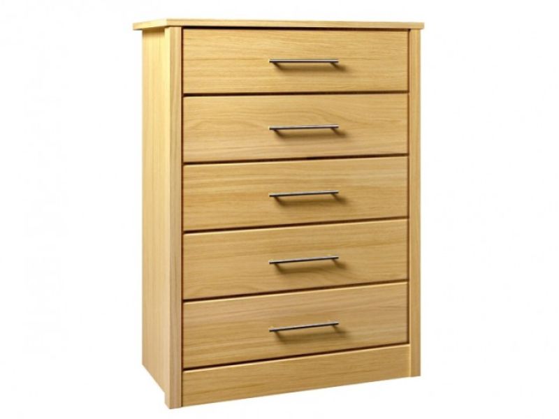 Kingstown Serena Oak 5 Drawer Large Chest of Drawers