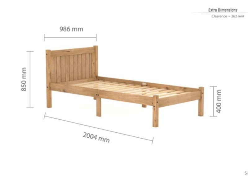 Birlea Rio 3ft Single Pine Wooden Bed Frame