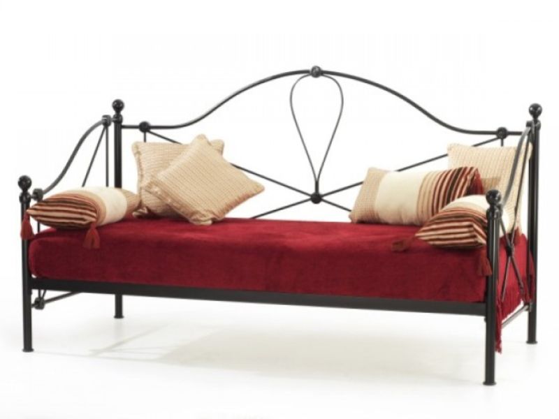 Serene Lyon 2ft6 Small Single Black Metal Day Bed