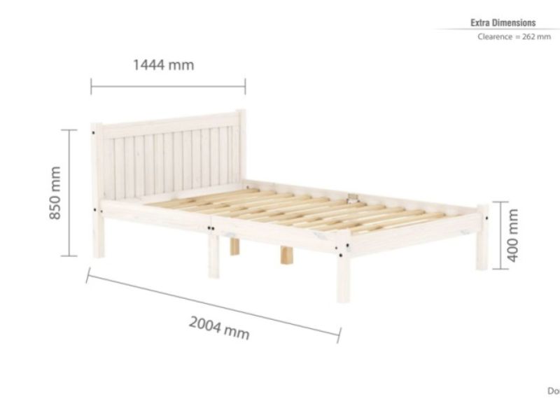 Birlea Rio 4ft6 Double White Washed Pine Wooden Bed Frame