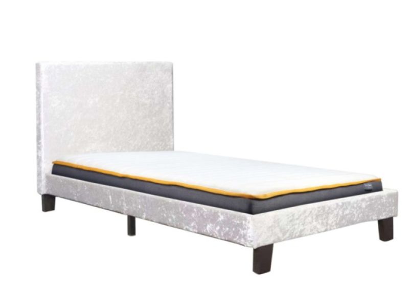 Birlea Berlin 3ft Single Steel Crushed Velvet Fabric Bed Frame