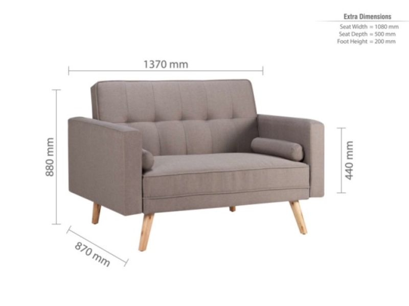 Birlea Ethan Medium Grey Fabric Sofa Bed