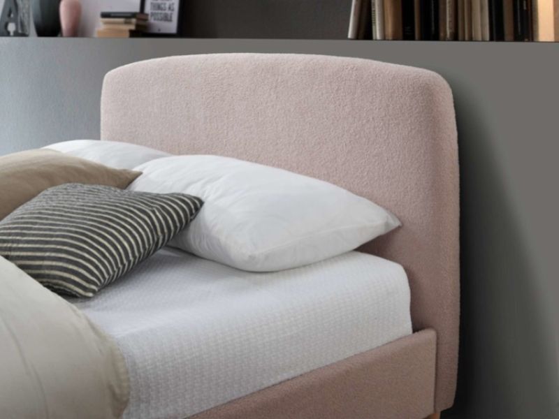 Birlea Otley 5ft Kingsize Blush Pink Teddy Fabric Bed Frame