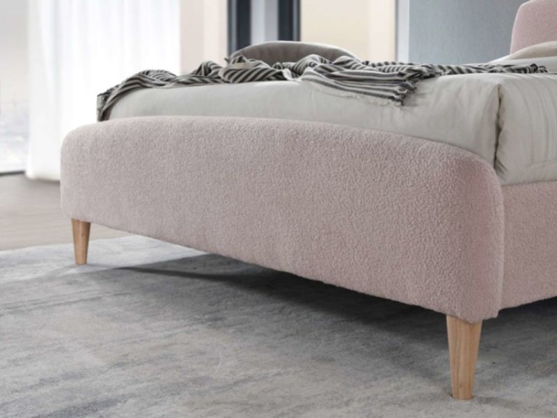 Birlea Otley 4ft6 Double Blush Pink Teddy Fabric Bed Frame