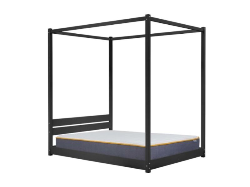 Birlea Darwin 4ft6 Double Black Wooden 4 Poster Bed Frame