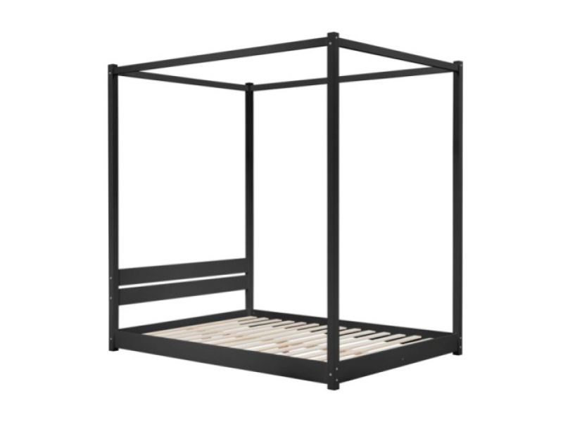 Birlea Darwin 5ft Kingsize Black Wooden 4 Poster Bed Frame