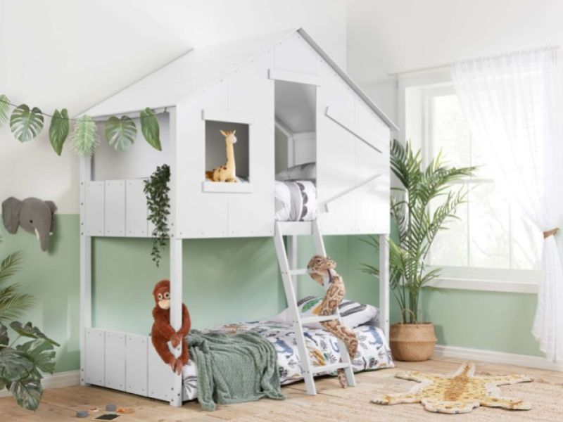 Birlea Safari 3ft Single White Wooden Bunk Bed