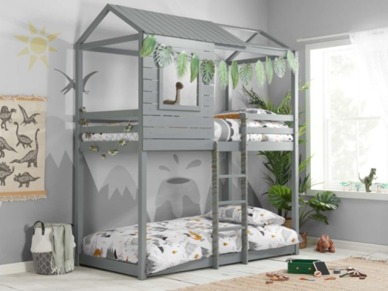 Birlea Adventure 3ft Single Grey Wooden Bunk Bed