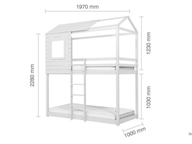 Birlea Adventure 3ft Single White Wooden Bunk Bed