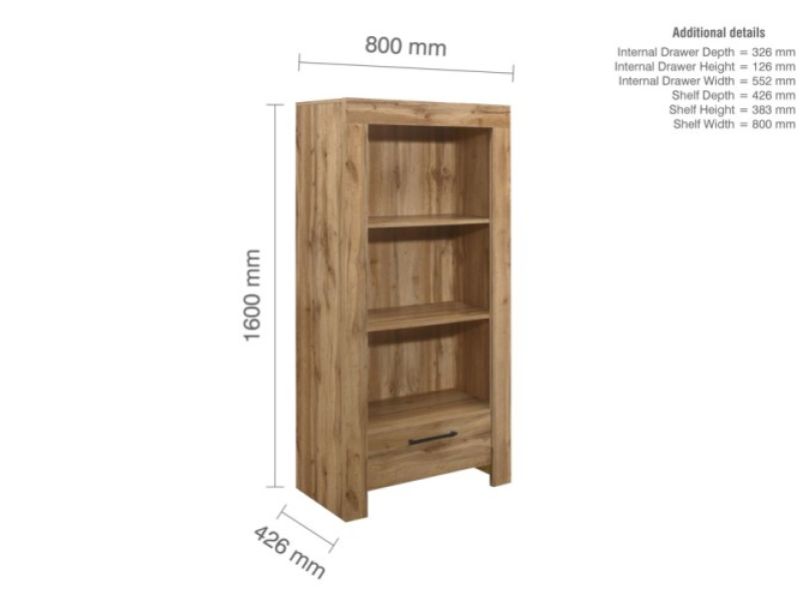 Birlea Compton Oak Finish Bookcase