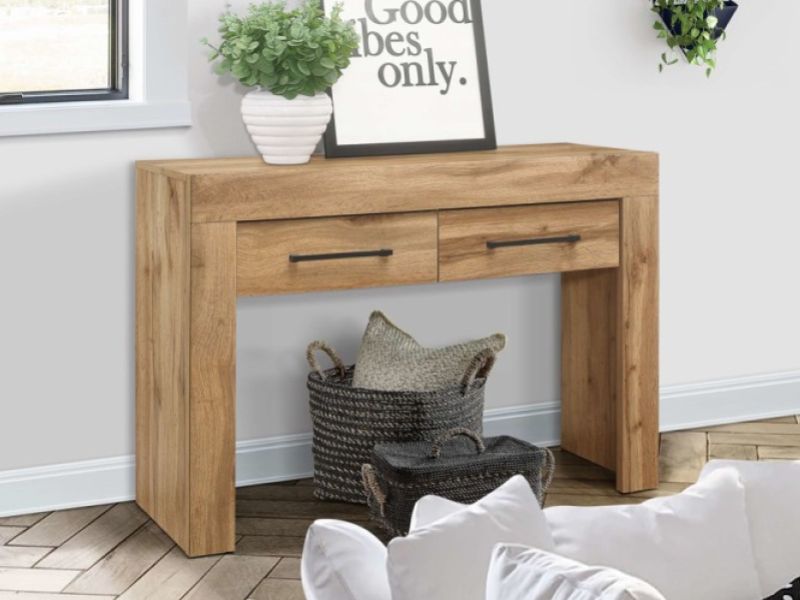 Birlea Compton Oak Finish 2 Drawer Console Table