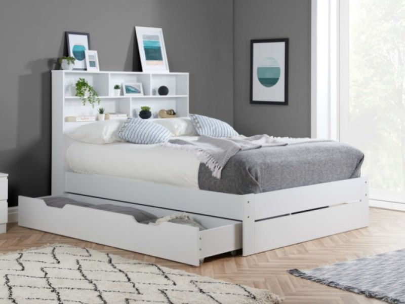 Birlea Alfie 4ft6 Double White Storage Bed With Drawer