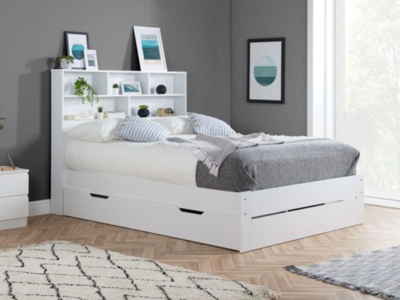 Birlea Alfie 4ft6 Double White Storage Bed With Drawer