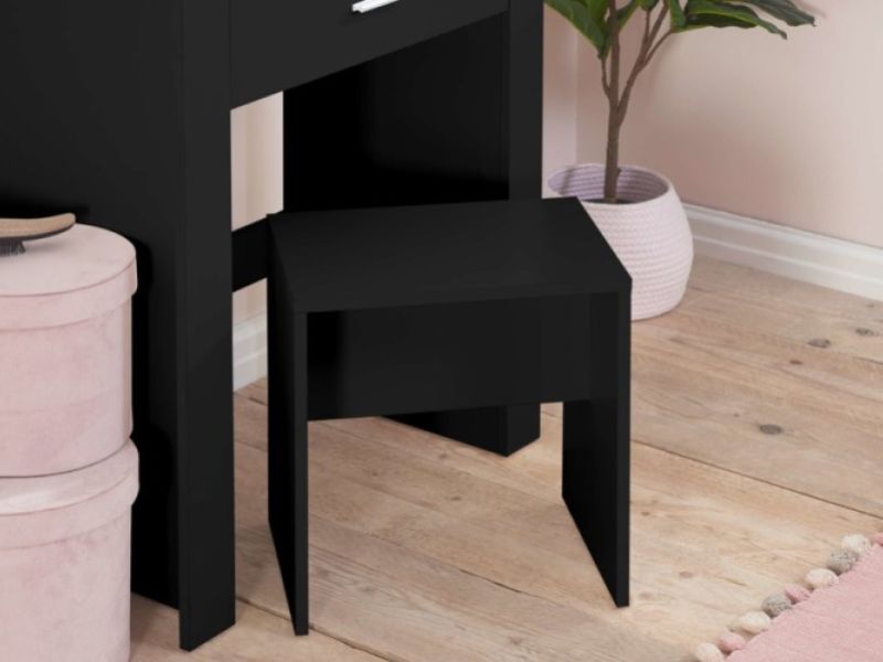 Birlea Evelyn Black Dressing Table With Sliding Mirror