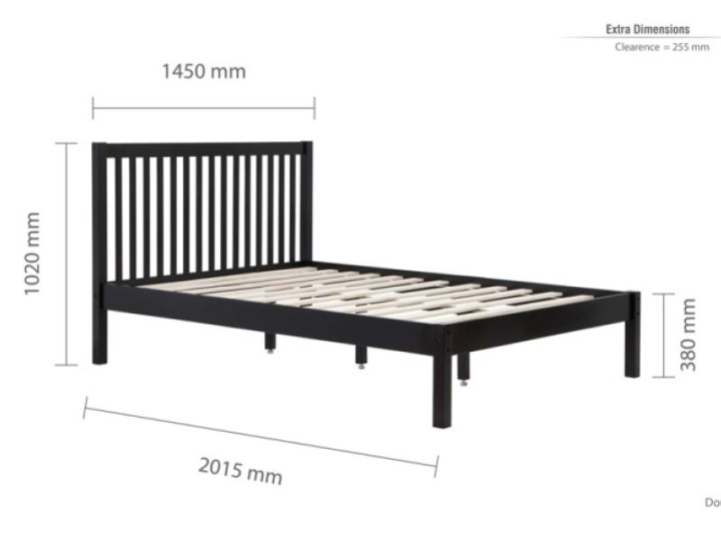 Birlea Nova 4ft6 Double Black Wooden Bed Frame