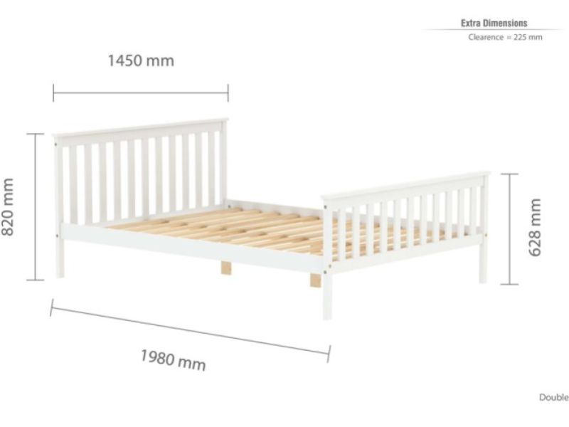 Birlea Oxford 4ft6 Double White Wooden Bed Frame