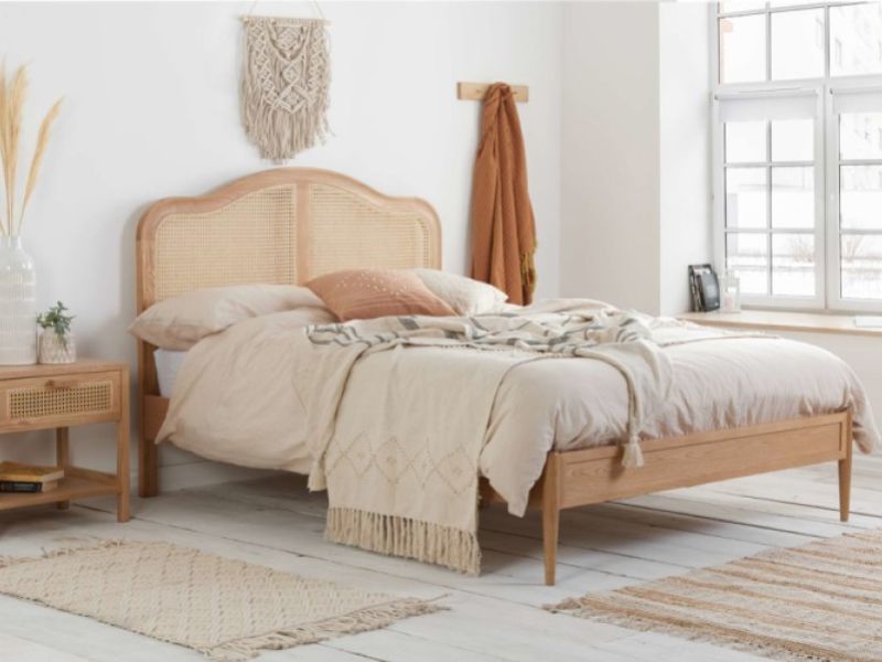 Birlea Leonie Oak And Rattan 6ft Super Kingsize Bed Frame