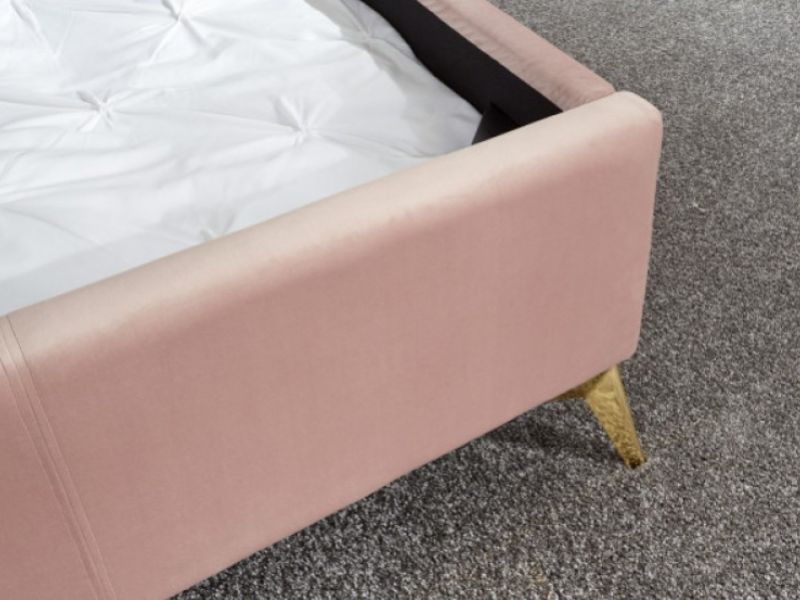 GFW Pettine 5ft Kingsize Blush Pink Fabric Ottoman Bed Frame