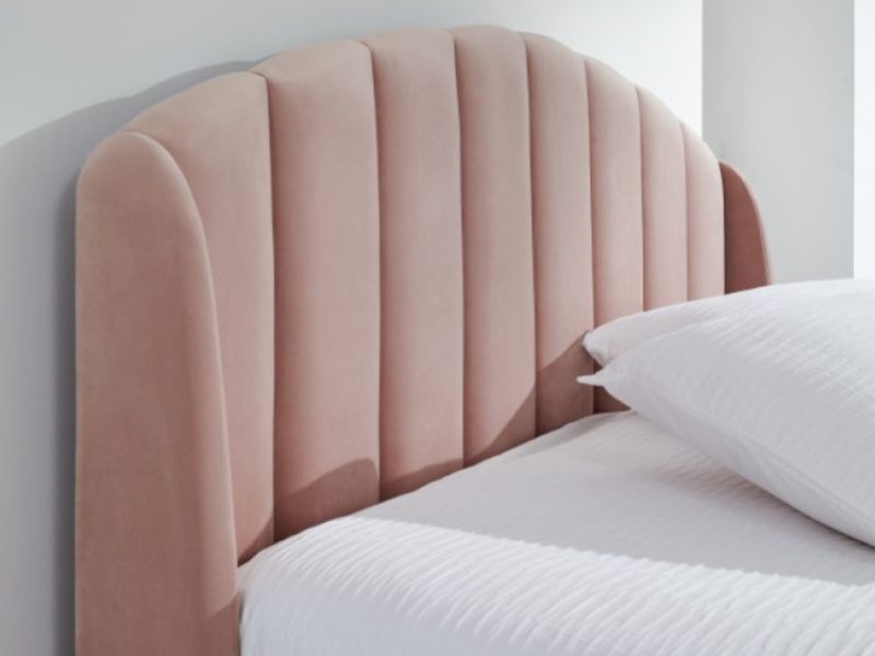 GFW Pettine 5ft Kingsize Blush Pink Fabric Ottoman Bed Frame