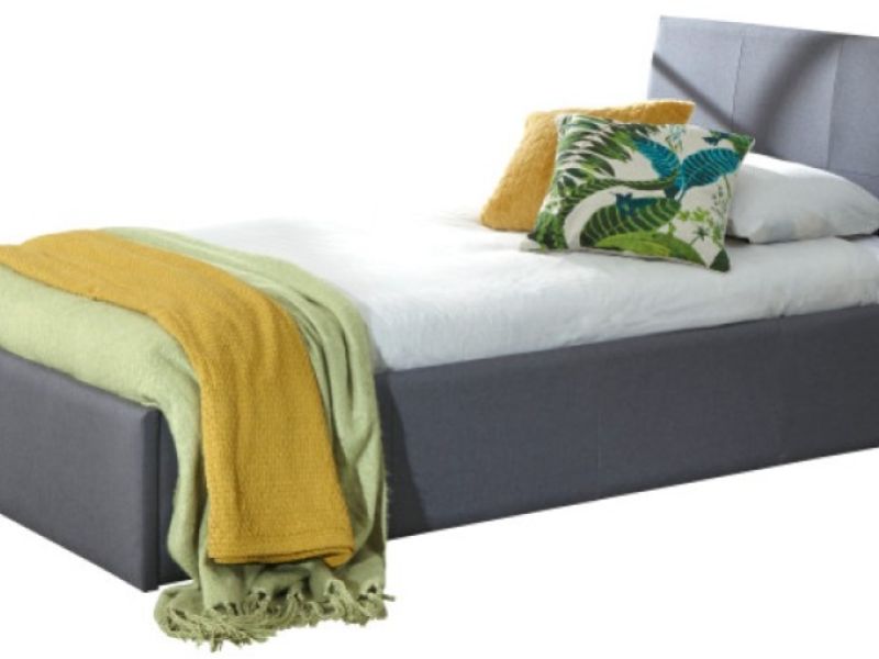GFW Ascot 3ft Single Grey Fabric Ottoman Bed Frame