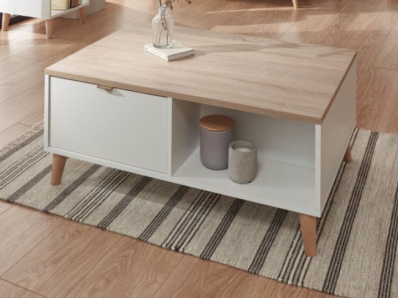 GFW Alma Coffee Table in White And Oak