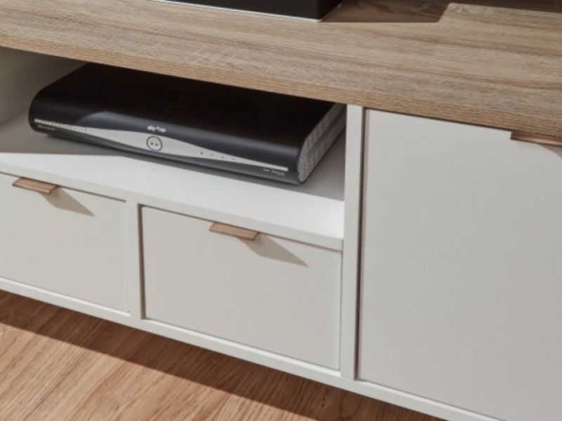 GFW Alma Large TV Unit in White And Oak