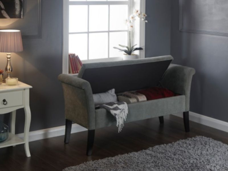 GFW Balmoral Ottoman Storage Window Seat In Grey