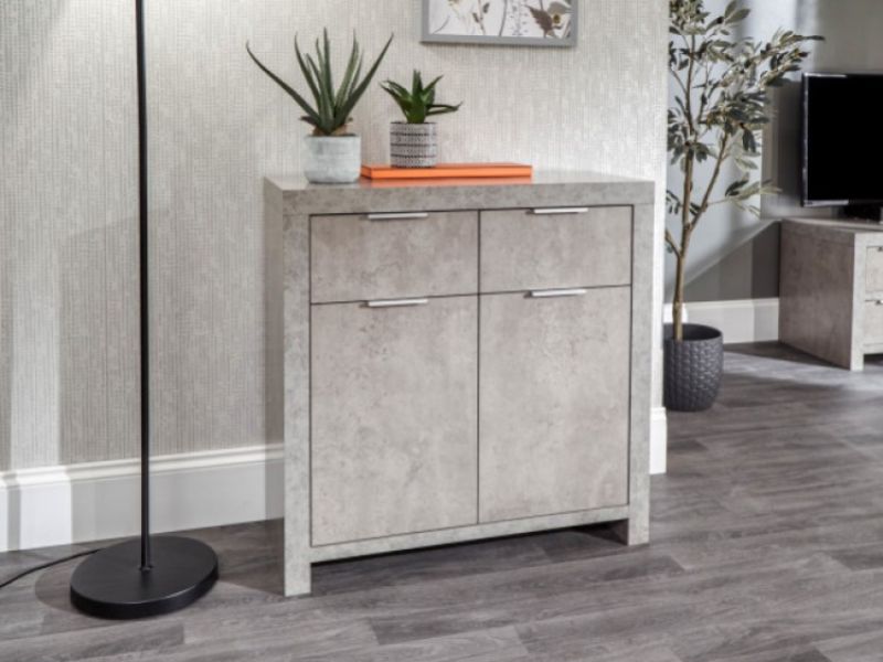 GFW Bloc Compact Sideboard In Concrete Grey