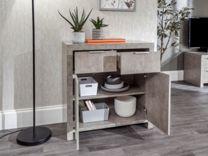 GFW Bloc Compact Sideboard In Concrete Grey