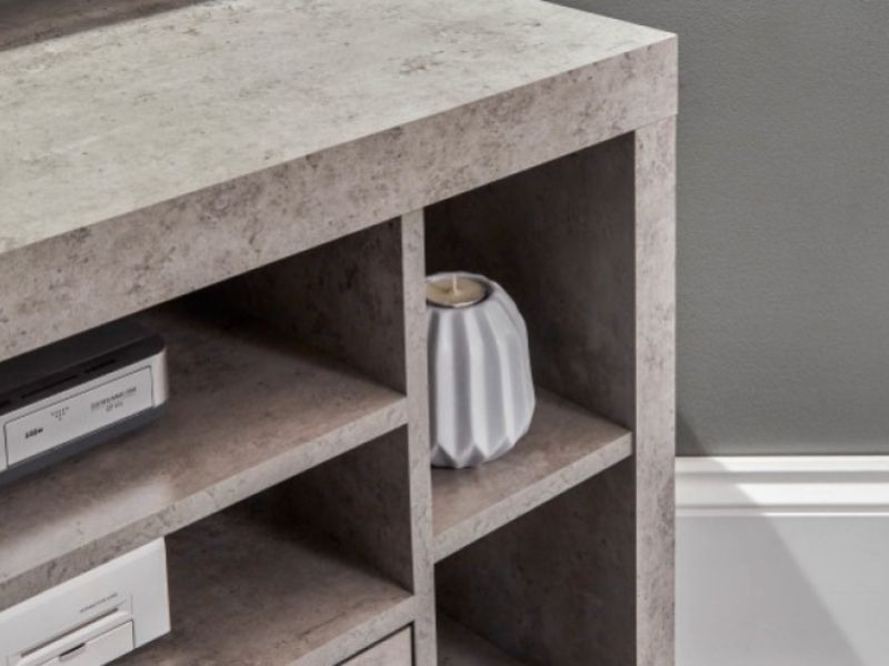 GFW Bloc Corner TV Unit In Concrete Grey