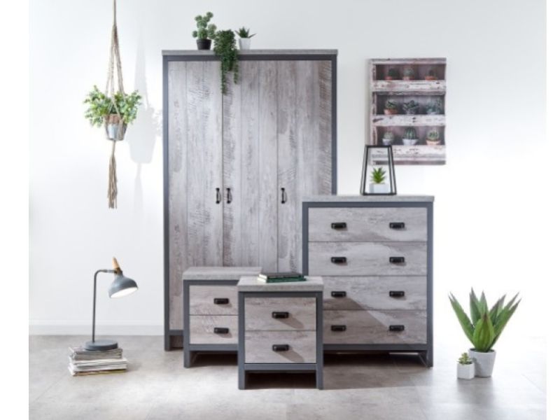 GFW Boston 4 Piece Bedroom Set In Grey